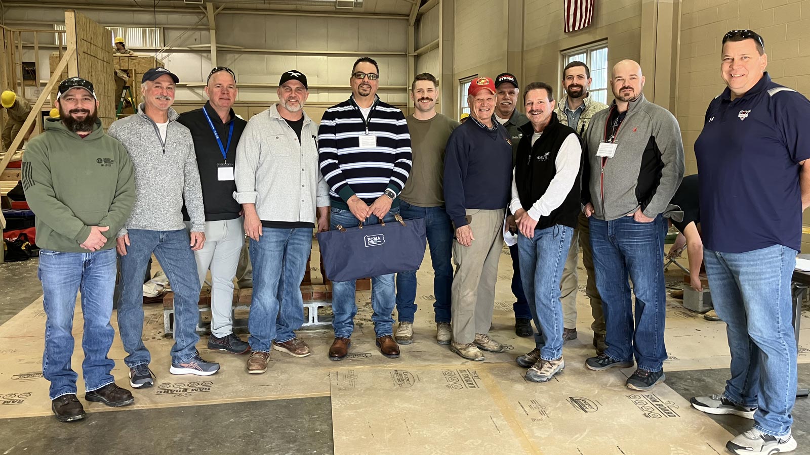 Pennsylvania Masonry Instructors with Tool Bags awarded to their top students